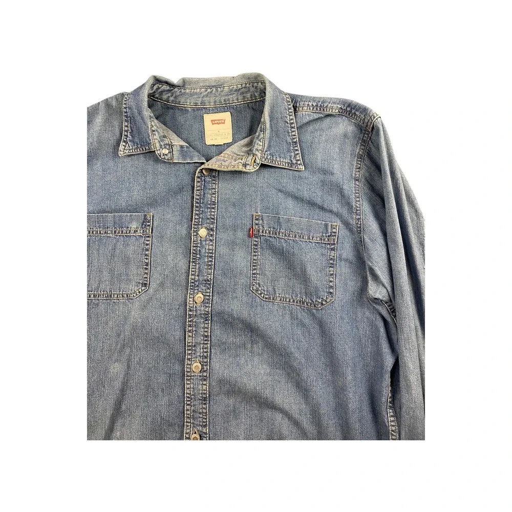 Levi Strauss & Co Denim Long‎ Sleeve Button Up Shirt Men's XL